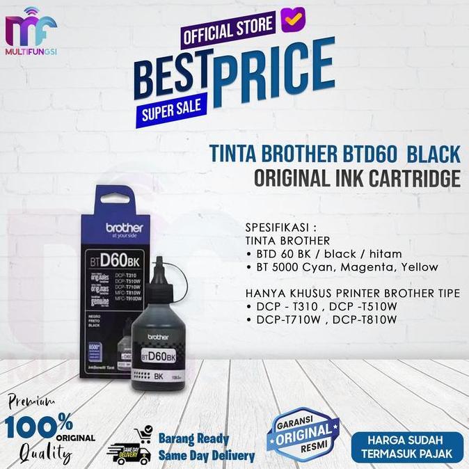 Kantorlengkap- Tinta Brother Btd60 Bt5000 1Set Btd60Bk For T710 T510 T310