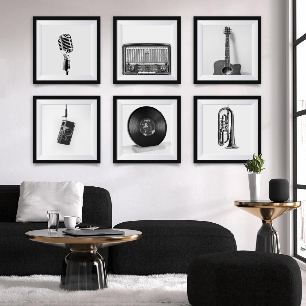 HOT SALE Hiasan Dinding Hitam Putih Retro Vintage Pajangan Musik Poster Band Kamar Aesthetic