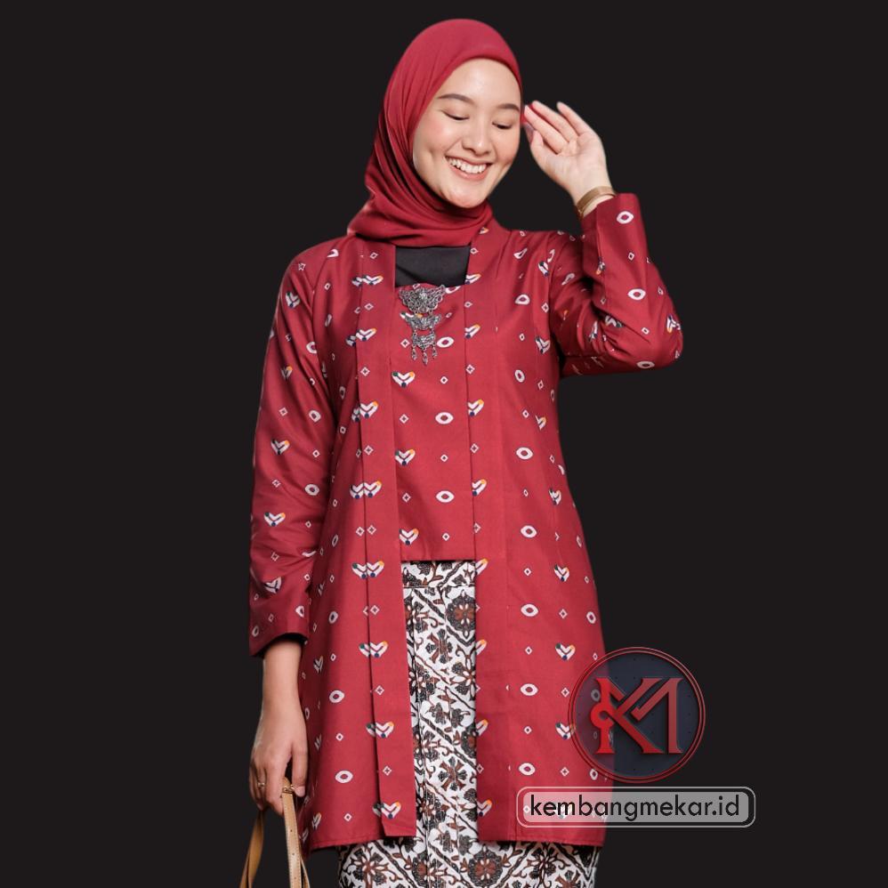 Tahan Lama  Setelan Kebaya Kutubaru Jumputan Tunik Exlusive