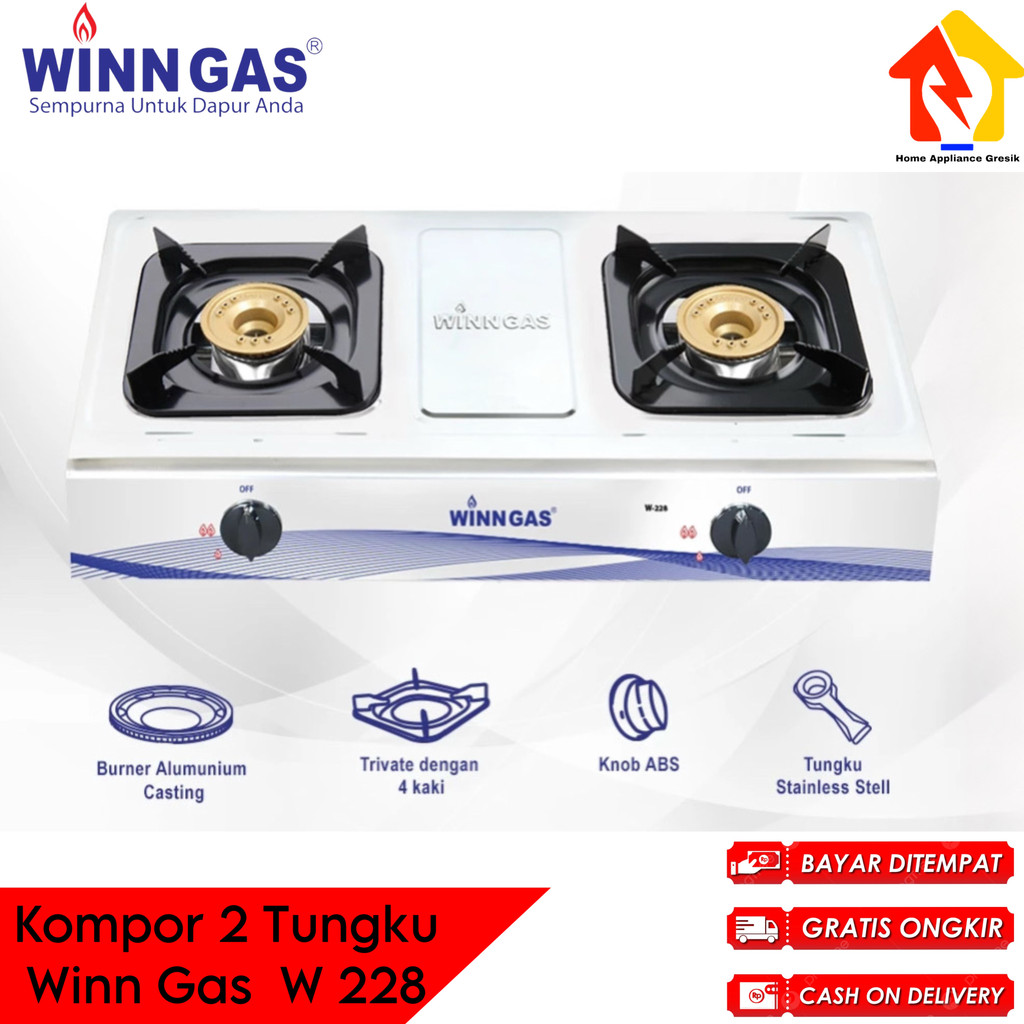 Kompor Winn Gas 2 Tungku W 228 / Winn Gas Kompor W228