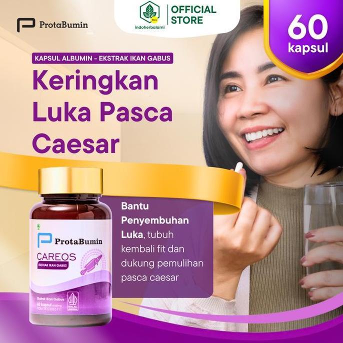 Zerox- Protabumin Careos - Kapsul Ekstrak Albumin Ikan Gabus Untuk Pemulihan Luka Pasca Operasi Caes