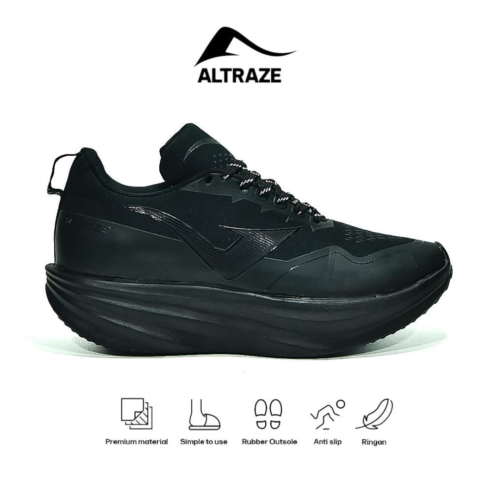 Grade Ori Altraze Cobalt Pro Hitam Polos - Sepatu Sneakers Kasual Sekolah Sporty Running Jogging Ola
