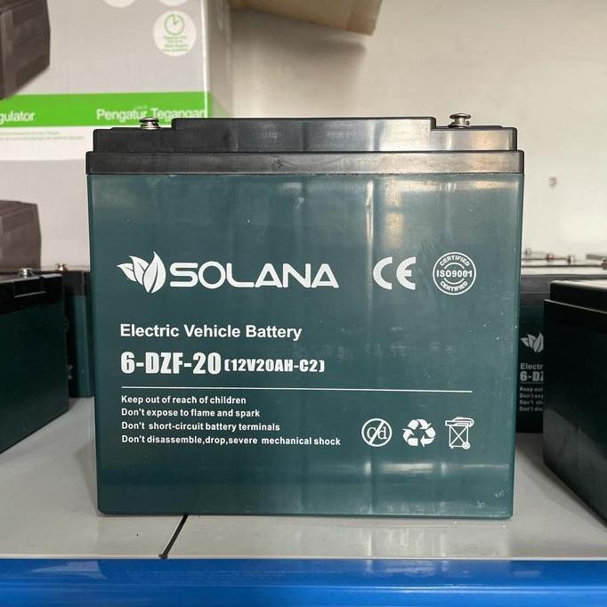 Promo Solana / Baterai / Aki Sepeda Motor Listrik 6Dzm20/6Dzf20/ 12V 20Ah Cod