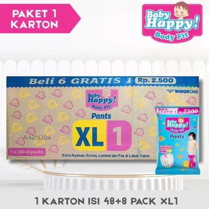 Yongkivons - Baby Happy Sachets/Renceng 1 Dus/Karton  S/M/L/Xl/Xxl Popok Pampers Nb Paket Pom Poko P