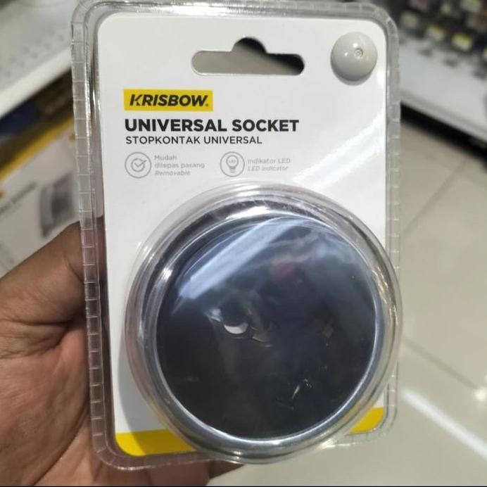 Krisbow Stop Kontak Universal Round - Hitam