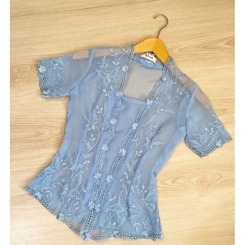 Promo  Kebaya Jadi Bordir Tangan Pendek Motif Kupu || Kebaya Adat Bali Modern || Kebaya Adat Bali Ke