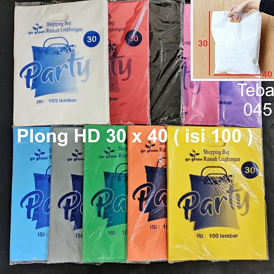 Plastik Plong 30X40 Hd Polos Oval Party Tebal Isi 100