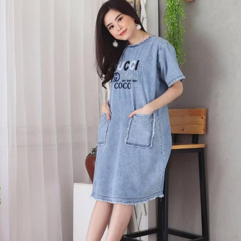 DENIM DRESS / DASTER JEANS/ DAILY WEAR/ SNOWBLUE SERIES BANYAK VARIAN MOTIF DASTER JEANS [G1]