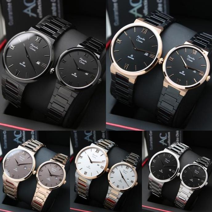 ALEXANDRE CHRISTIE AC8564 AC 8564 SAPPHIRE GLASS JAM WANITA ORIGINAL