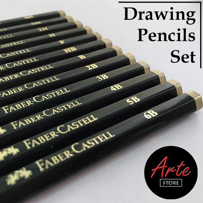 Pensil Gambar Set - Pensil Faber Castell Set - Graphite Pencil