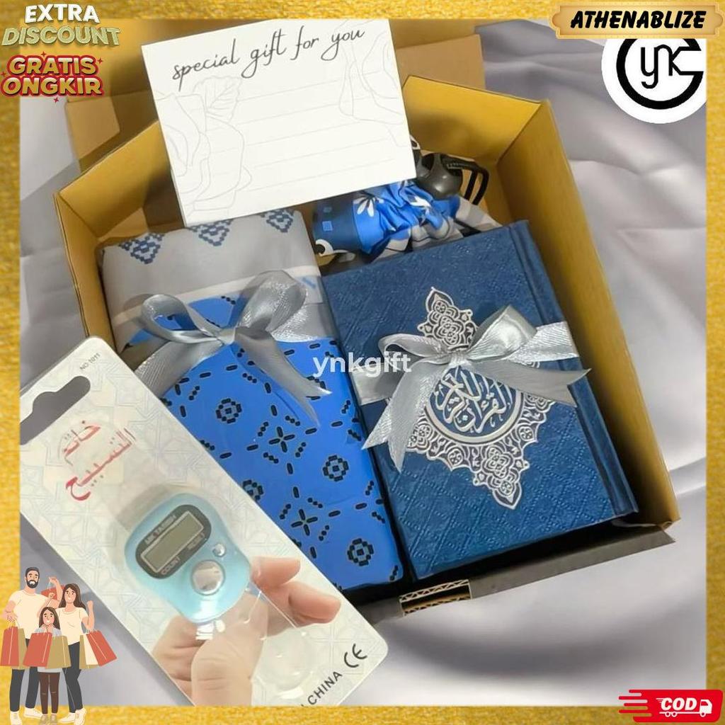 Ynk Gift Hampers Sajadah + Alquran Traveling | Kado Wisuda, Ulang Tahun Cewek & Cowok, Hadiah Islami