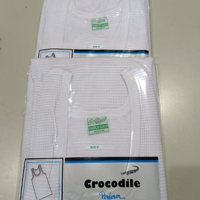 DE113 - Singlet Crocodile jala jaring putih dan hitam / singlet pria crocodile 800 803 Original