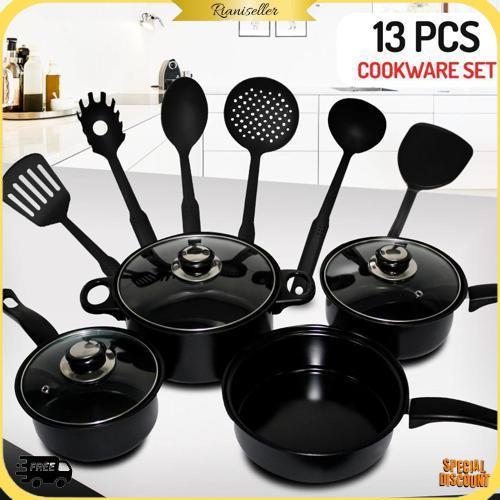 Cookware Set / Alat Masak 1 Set 13 Pcs / Panci Masak Set / 13 Pcs / Panci Serbaguna Lengkap Untuk Ma