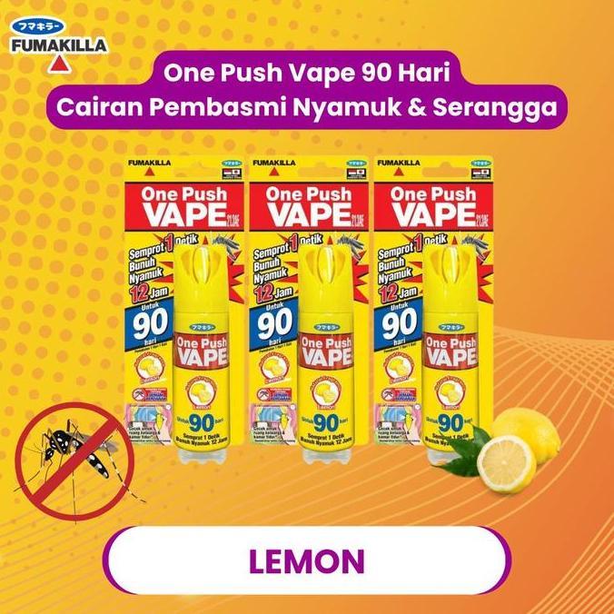 TERMURAH - Obat Nyamuk One Push 90 Hari Lemon Vape Fumakilla Spray Cairan