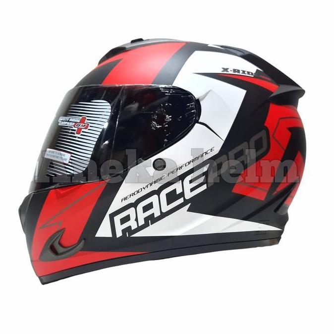 TERBARU - helm gm race pro x ride | helm fullface single visor smoke