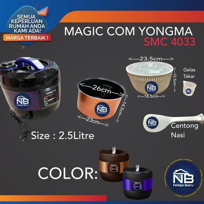TERLARIS - Yongma Magic Com Rice Cooker YongMa SMC 4033 2.5 Liter