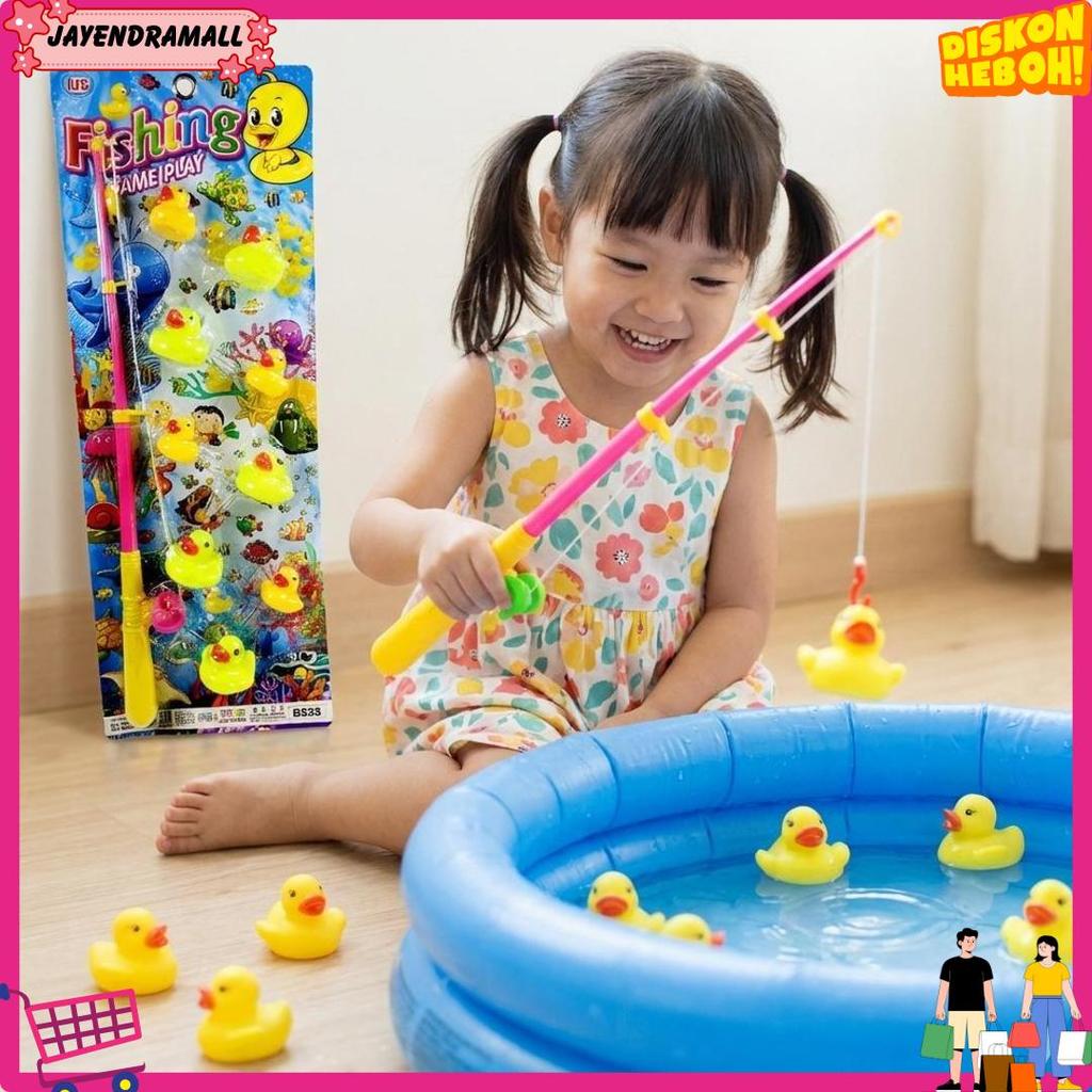Mainan Pancing 9 Bebek Set B 538 Mainan Pancingan Magnet Mainan Air Anak Pancing Bebek Kualitas Mant