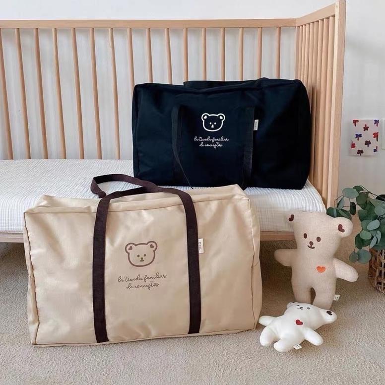 Tas Travel Lipat Motif Teddy Bear  Jumbo - Travel Bag Hand Carry Waterproof - Hospital Bag - Tas Per