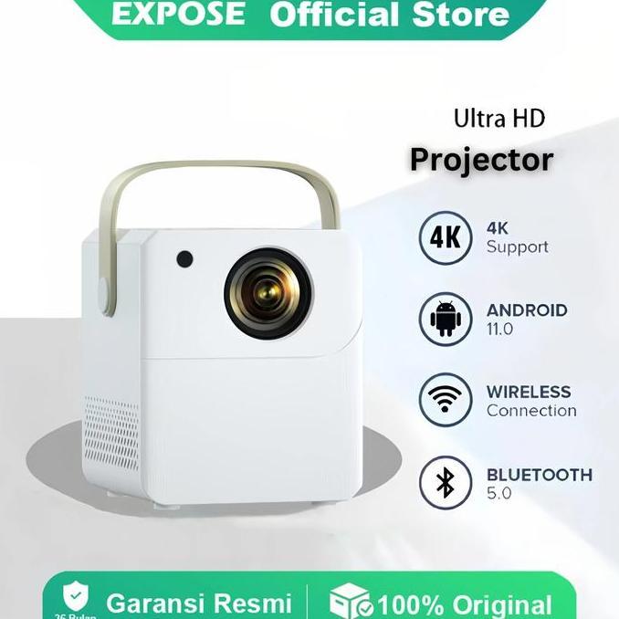 TIRNO_STORE - EXPOSE T2 PROYEKTOR ANDROID 1080P SMART PROJECTOR 8000 LUMEN ULTRA HD 4K DENGAN DOLBY 