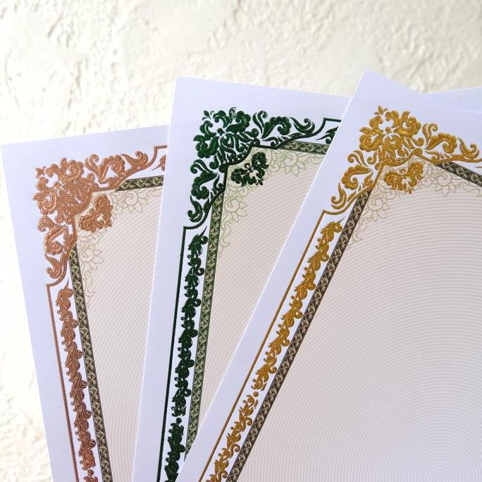 Paper- Blanko / Kertas Piagam / Sertifikat A4 Simpaty Full Foil Emas Mewah