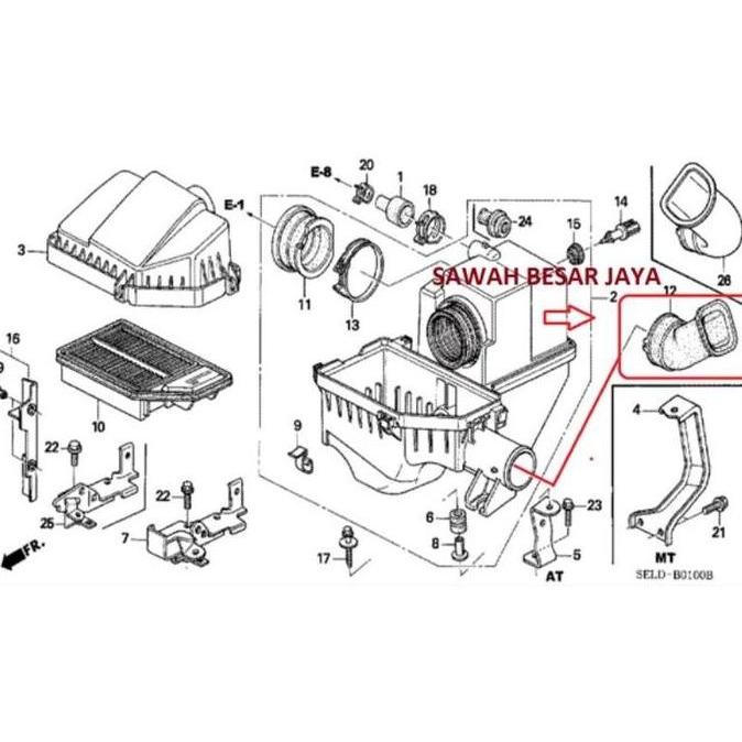 KHUSUS KARET SELANG HAWA TABUNG BOX FILTER UDARA HONDA CITY GD8 IDSI VTEC
