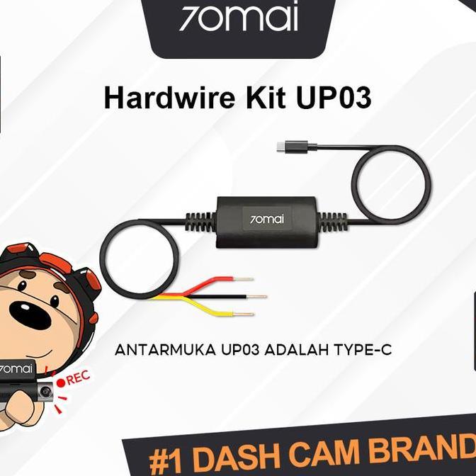70Mai Dashcam Hardwire Kit Up03 Untuk Parking Monitor (Untuk Tipe A200/A500S/A510/A810/M310/S500/Omn