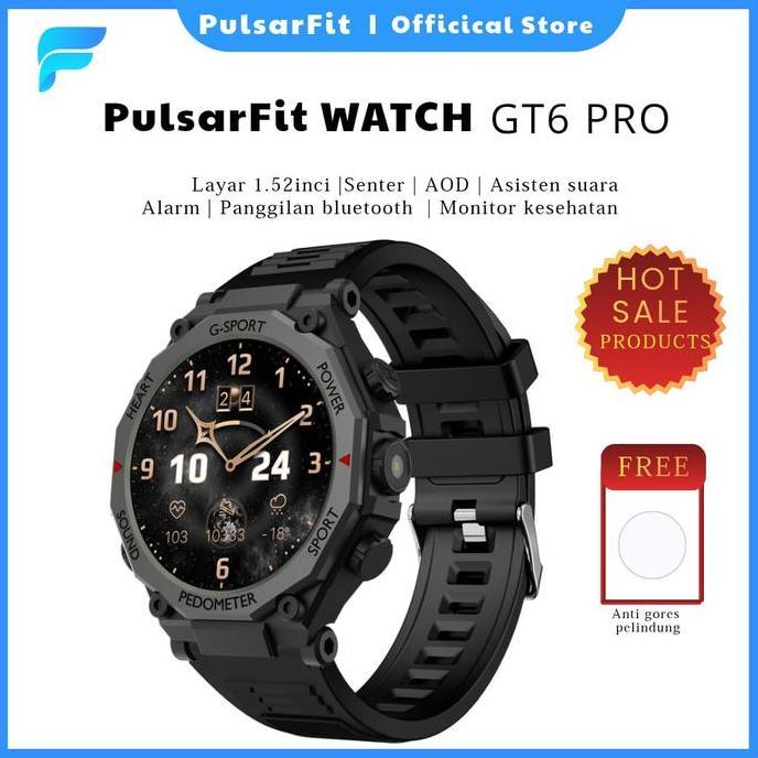 Vromdakar - PulsarFit GT6Pro Smartwatch Asli Layar Besar Sporty Bluetooth Pemantau Kesehatan  belum 