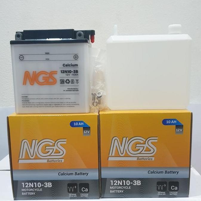 Aki Basah 12N10-3B 10Amper Aki Thunder 250 Aki motor Vespa Excel Aki Viar Roda 3 Aki Binter Mercy Ac