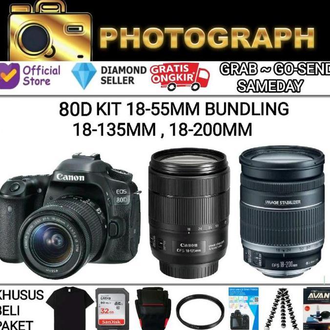 Topsellerijawa - CANON EOS 80D KIT 18-135MM IS STM / KAMERA CANON EOS 80D KIT 18-135MM IS STM