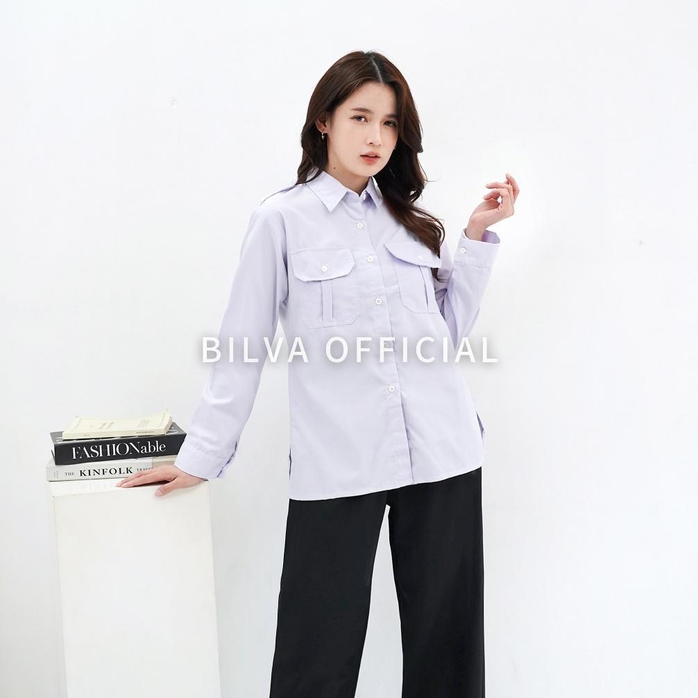 ORIGINAL BILVA - KEMEJA PUTIH PNS WANITA KEMEJA PUTIH PDH BAJU DINAS LENGAN PANJANG WANITA