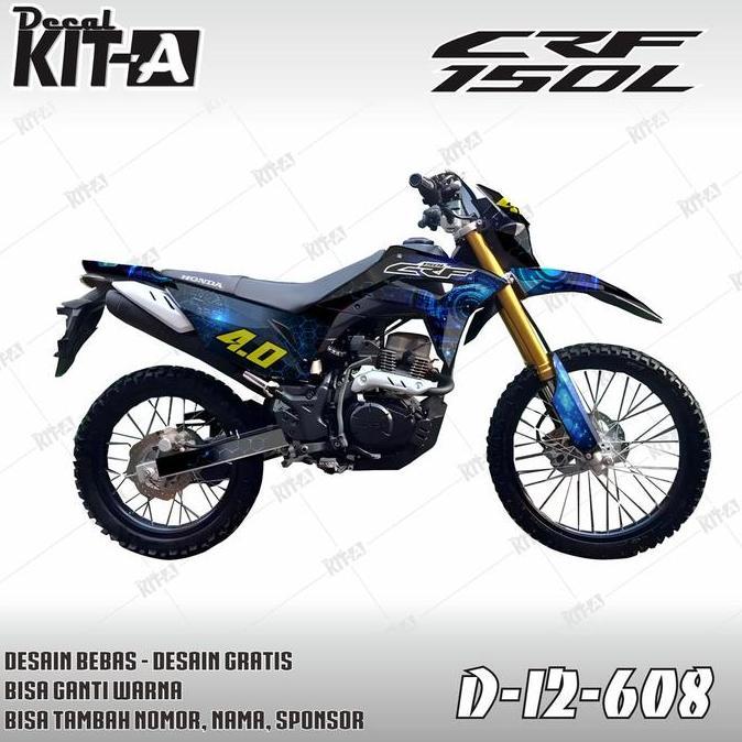 Decal CRF 150 L - Stiker Motor Crf 150 L Biru Putih Hitam Racing D-I2-6 D-I2-1505 D-I2-1707