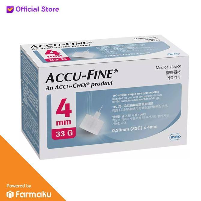 Accu-Fine Pen Needle / Jarum Insulin 33G 4mm by Accu-Chek