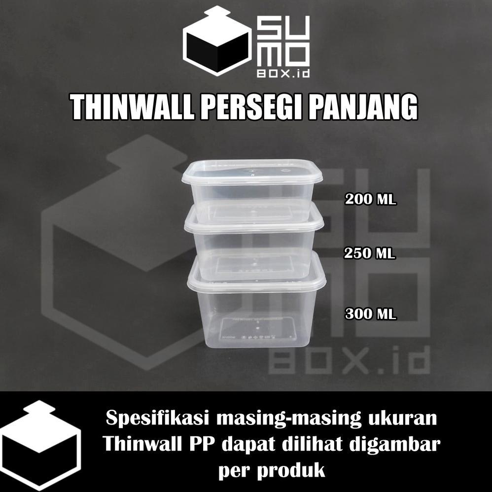 BEST SALE Thinwall PERSEGI PANJANG 200ml + tutup / wadah plastik box dessert kontainer 200 ml [ECERA