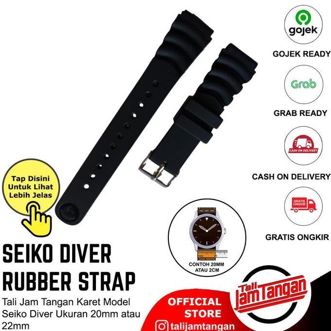 TALI JAM TANGAN KARET SEIKO DIVER PADI RUBBER STRAP
