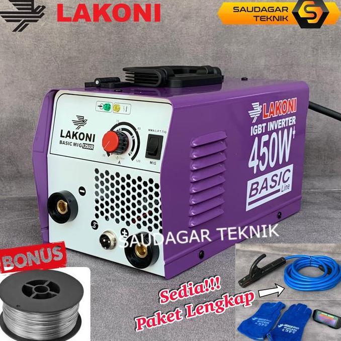 Mesin Las Lakoni Mig 125 120A Inverter Las CO2 Gasless Lift TIG MMA 120 A Mesin Las Lakoni Mig125 Ta