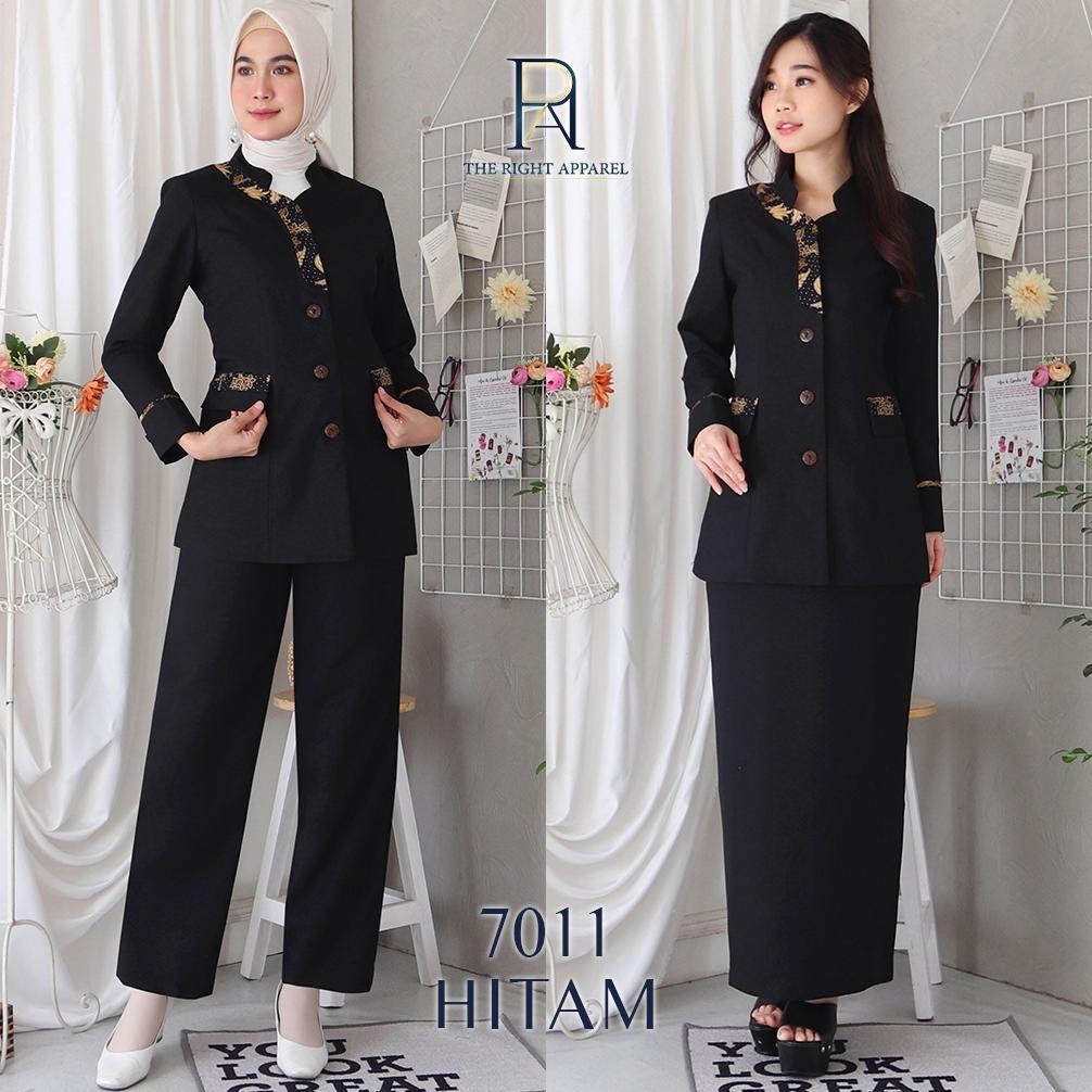ORIGINAL BLAZER SERAGAM WANITA KERAH SHANGHAI /MANDARIN LENGAN PANJANG DETAIL VARIASI BATIK LURUS ST