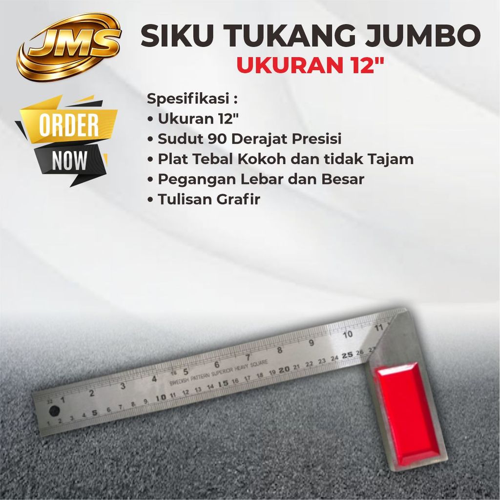 Siku Tukang Jumbo 12" / Penggaris Siku Tukang Jumbo 12 Inch / Penggaris Tukang Siku / Penggaris Siku