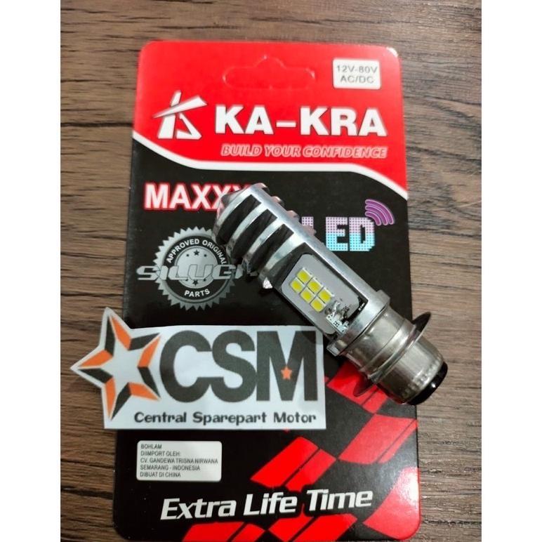 Terlaris Lampu Utama Motor Led H6 2 Sisi 12 Mata High Low Ac Dan Dc Ka-Kra Universal Cahaya Putih