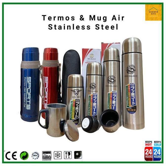 RAMEStore - Termos Air Panas Dingin Stainless Steel 200 350 500 750 1000 ML Thermos Gelas Mug Stenli