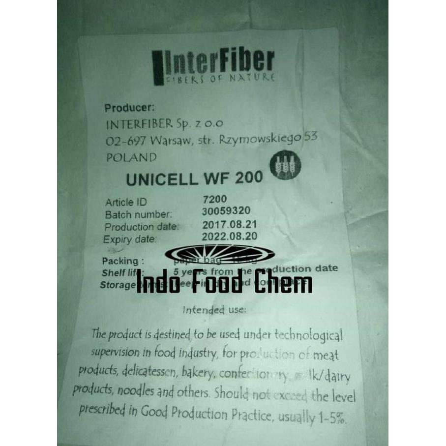 Perkakaskue- Wheat Fiber Unicell Wf 00 Food Grade Ex Polandia