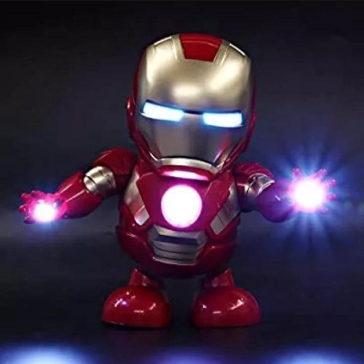 MAINAN ANAK ROBOT DANCE SUPERHERO IRONMAN SPIDERMAN HULK BUMBLE BEE LABUBU BERGERAK SUARA DAN LAMPU