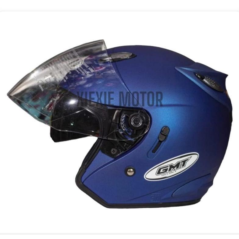 HELM SEPEDA MOTOR HALF FACE GMT DOUBLE VISOR HELM SNI HELM ORIGINAL HELM CENTRO HELM PRIA WANITA DEW