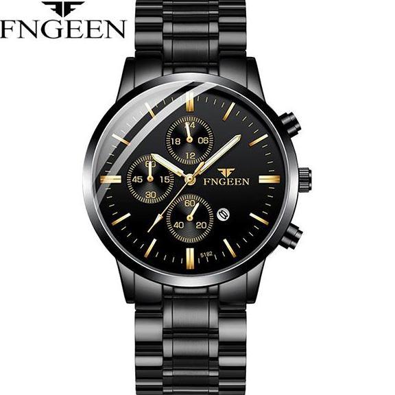 Boshi- Fngeen 5128 Jam Tangan Pria Anti Air Keren Buat Gaya Quartz Jam Tangan Cowok Terproof Tches
