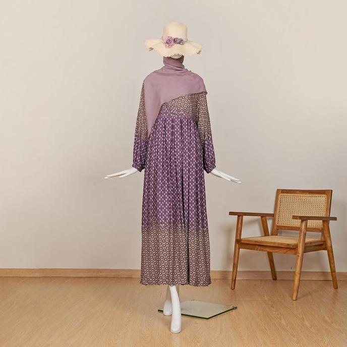 Shukyo- Le Khari Amabel Dress Bahan Rayon Viscose Gamis Busui Size S - Xl Muslim Nyaman