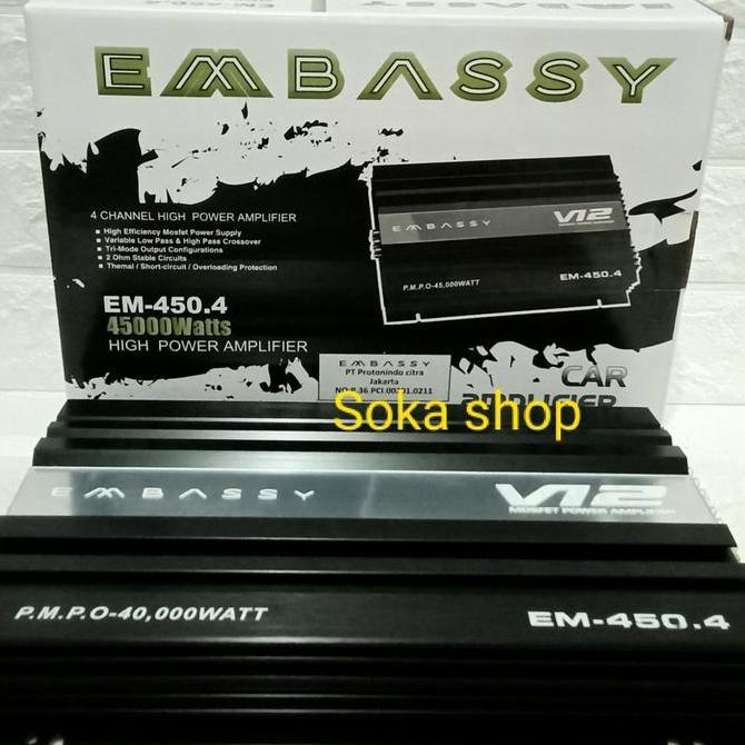EMBASSY EM-450 amplifier power embassy 4 Chanel mosfet tenaga badak