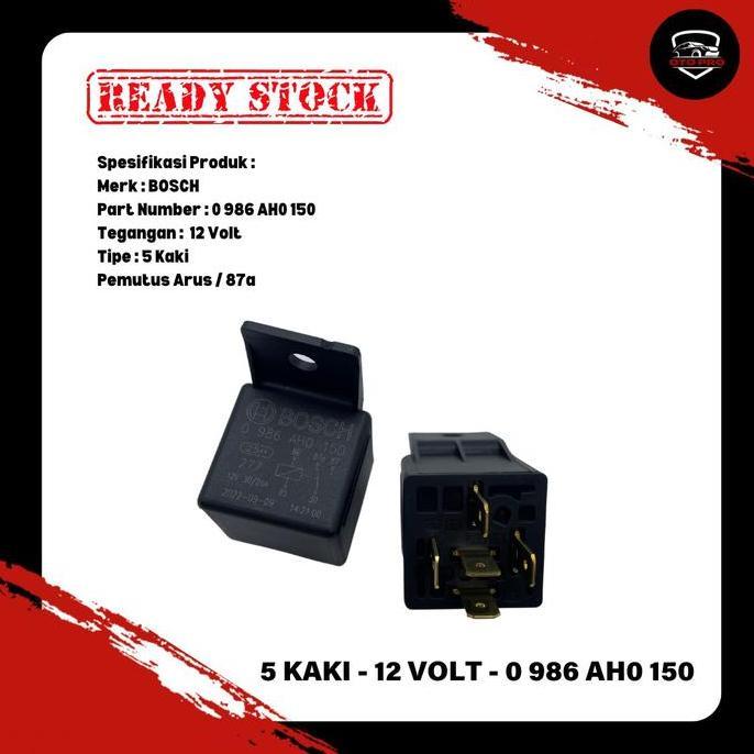 Otopic- Relay Bosch 5 Kaki 12V 87A
