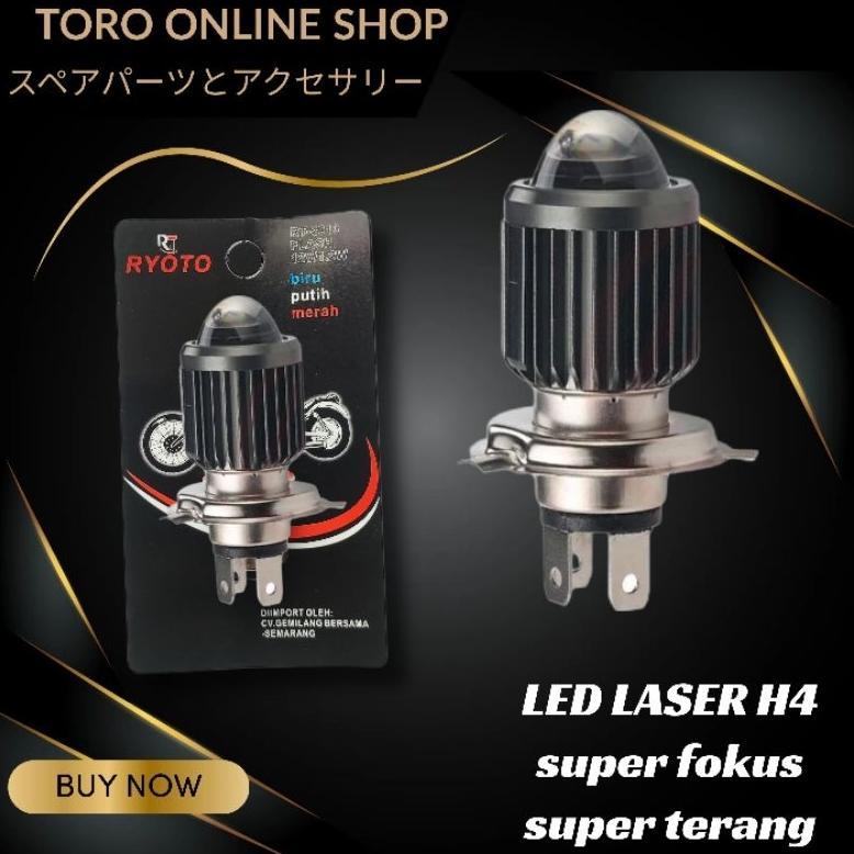 NEW LED H4 LASER LAMPU DEPAN MODEL H4 BISA UNTUK MOBIL DAN LAMPU MOTOR VIXION CB150 BYSON NINJA R LE