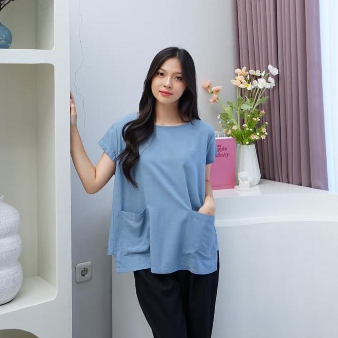 Naura Top - Blus Atasan Wanita Bahan Linen Korea Style Casual - Nuboutique Baju Terbaru 