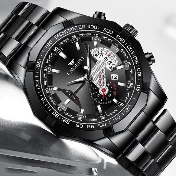 Boshi- Fngeen S001 Jam Tangan Pria Anti Air Stainless Steel Olahraga Luxury Quartz Terproof Tch