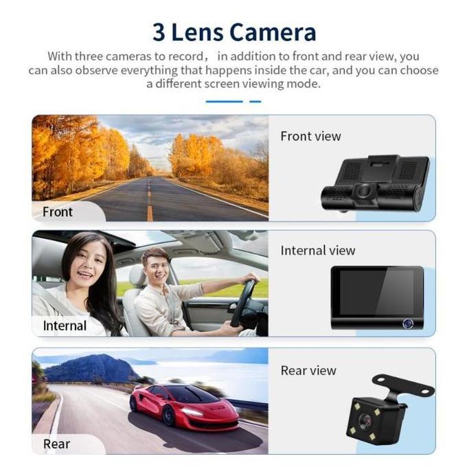 DASH CAM DASHCAM MOBIL KAMERA DEPAN BELAKANG MOBIL KAMERA MUNDUR JS158